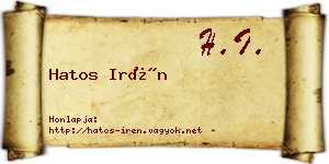 Hatos Irén névjegykártya